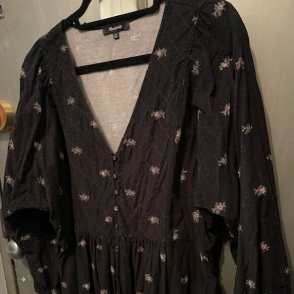 Corduroy Quilted-Bib Mini Dress in Blurred Ikat - Picture 11 of 16